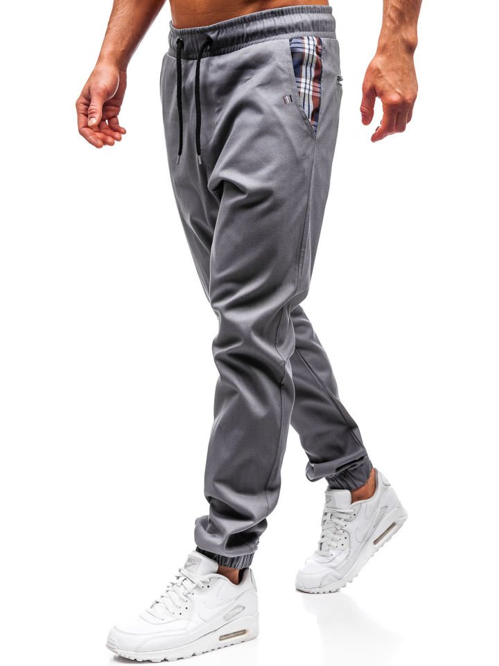 Šedé pánské jogger kalhoty Bolf 0449