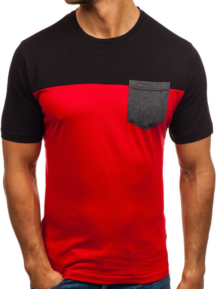 Červené pánské tričko s potiskem Bolf 6309