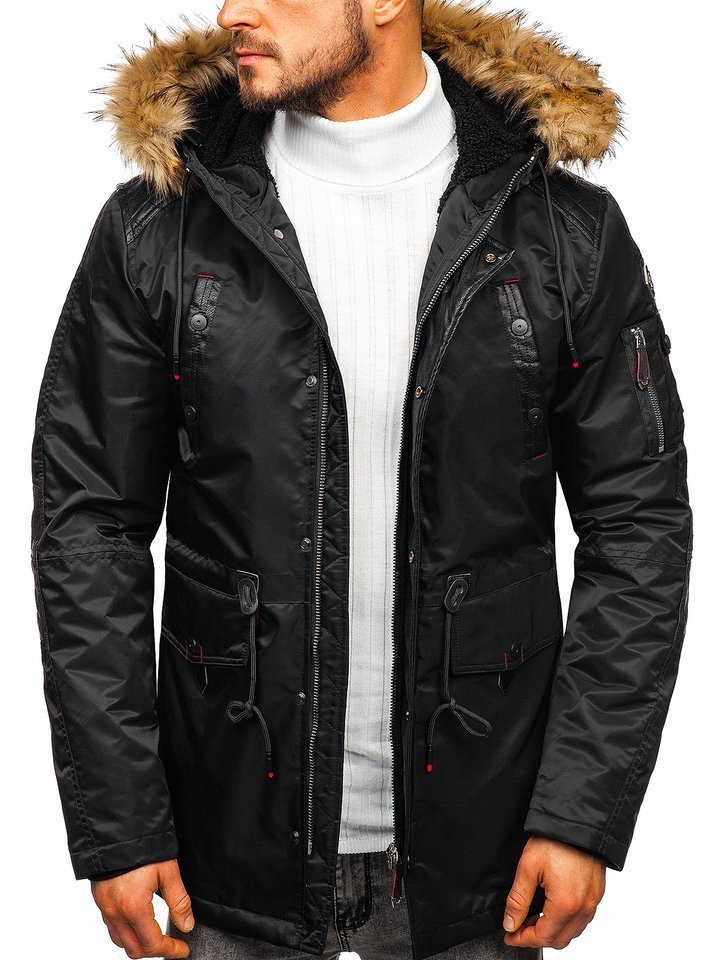 Černá pánská zimní bunda Bolf 1080