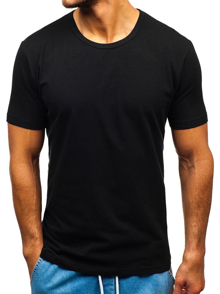Černé pánské tričko bez potisku Bolf T1280