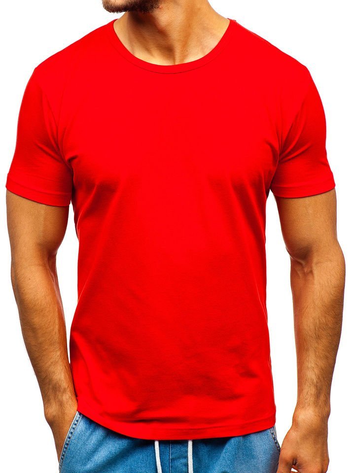 Červené pánské tričko bez potisku Bolf T1042