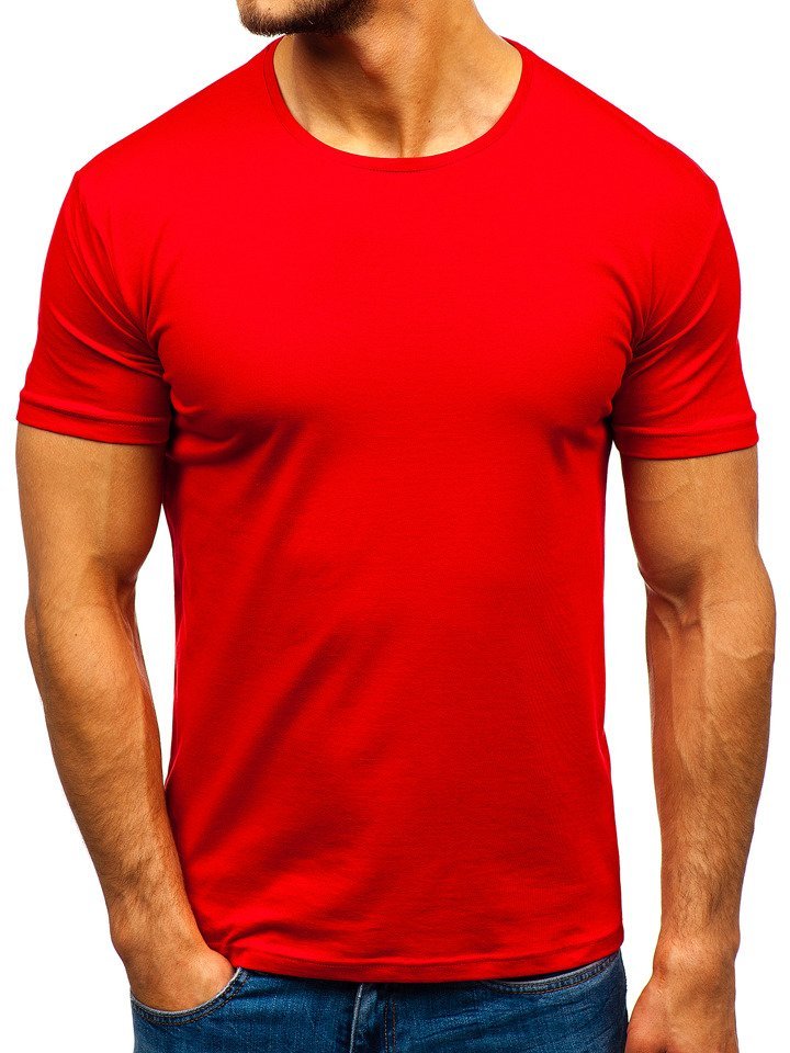 Červené pánské tričko bez potisku Bolf 9001-1