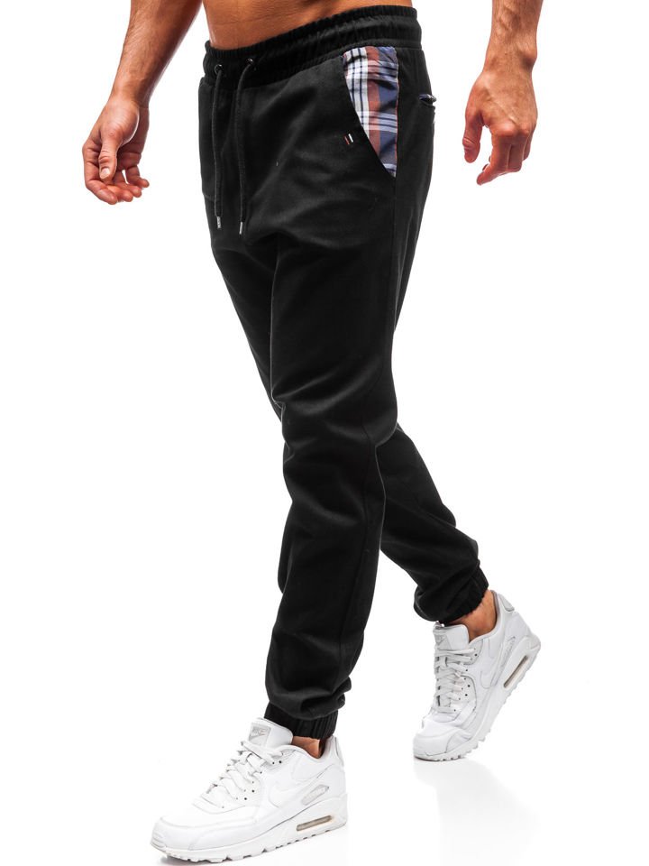 Černé pánské jogger kalhoty Bolf 0449