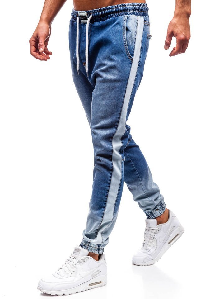 Modré pánské džínové jogger kalhoty Bolf 2047