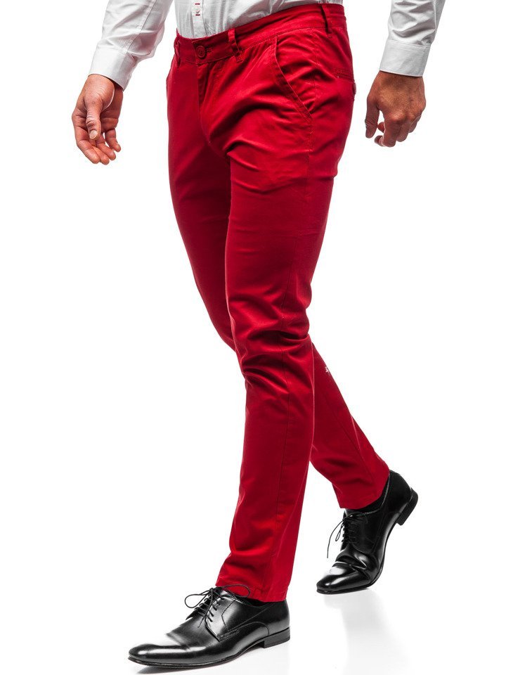 Červené pánské chino kalhoty Bolf 2901