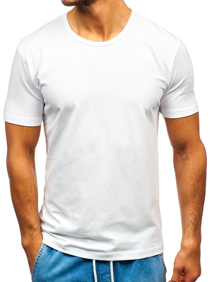 Bílé pánské tričko bez potisku Bolf T1279