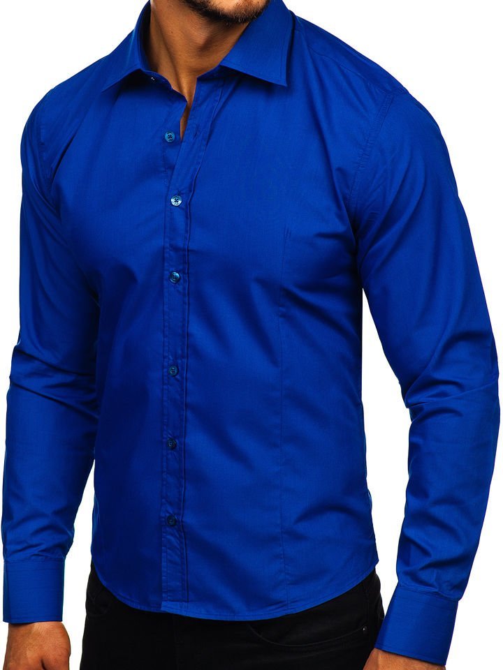 Pánská košile BOLF 1703 královsky modrá