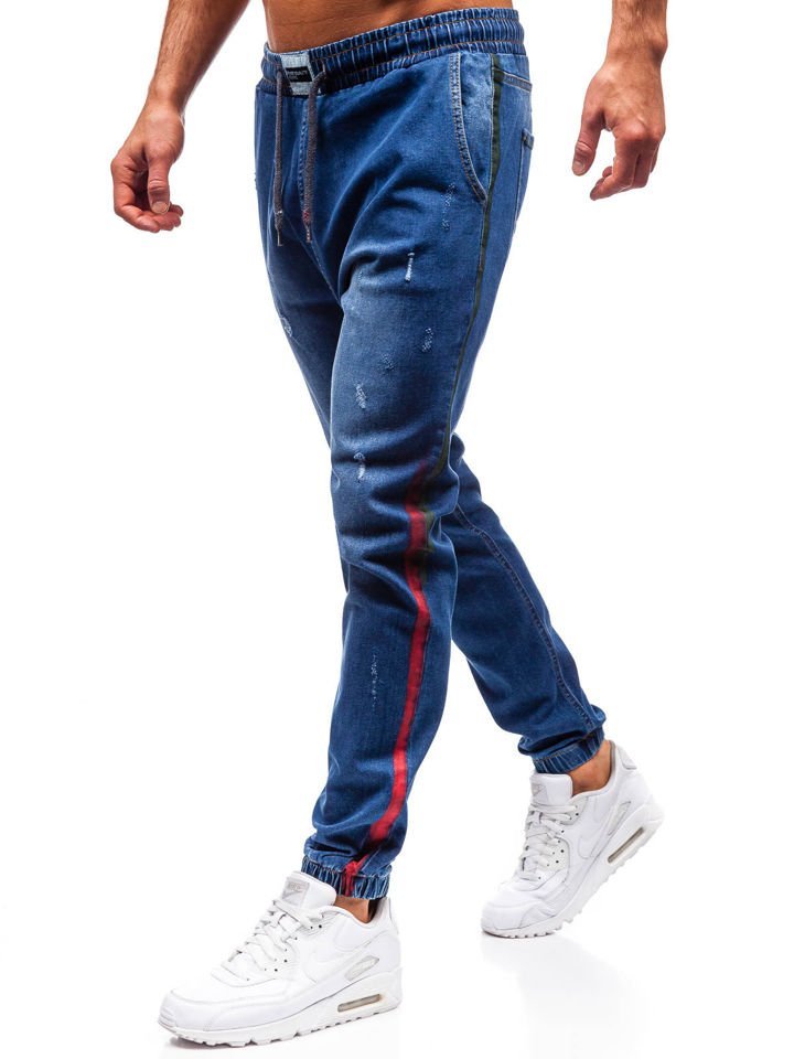 Tmavě modré pánské džínové jogger kalhoty Bolf 2053