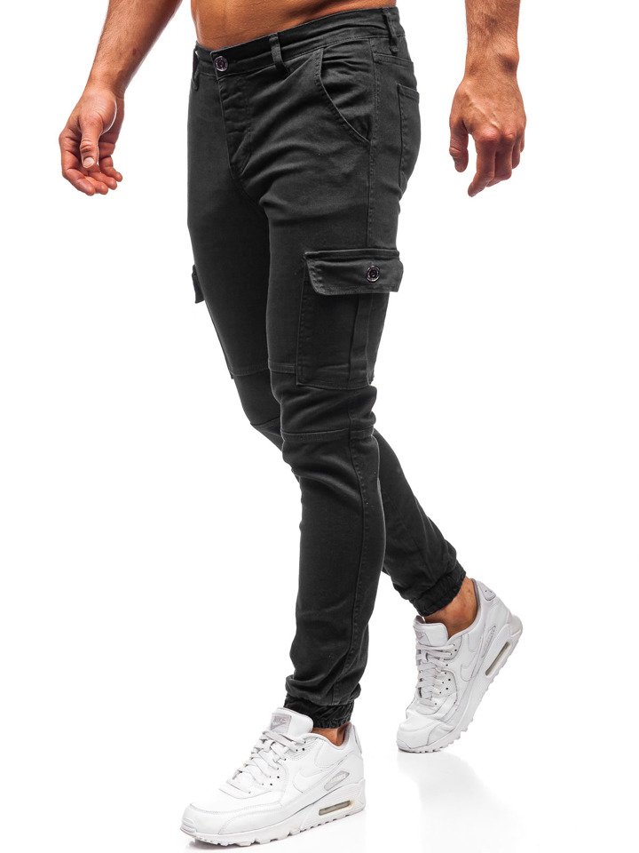 Černé pánské jogger kalhoty Bolf 2039