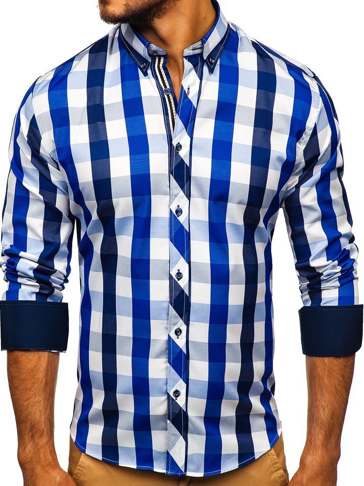 Pánská košile BOLF 4791 tmavě modrá