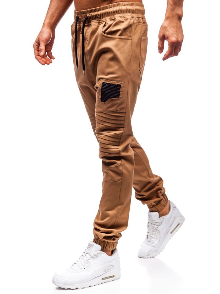 Kamelové pánské jogger kalhoty Bolf 0829