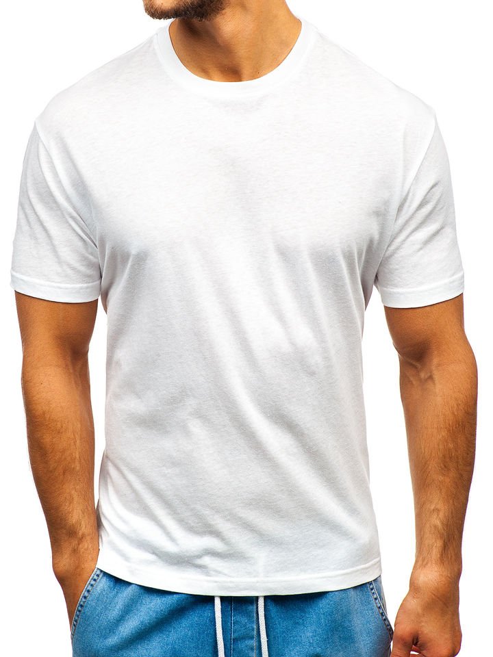 Bílé pánské tričko bez potisku Bolf T1427