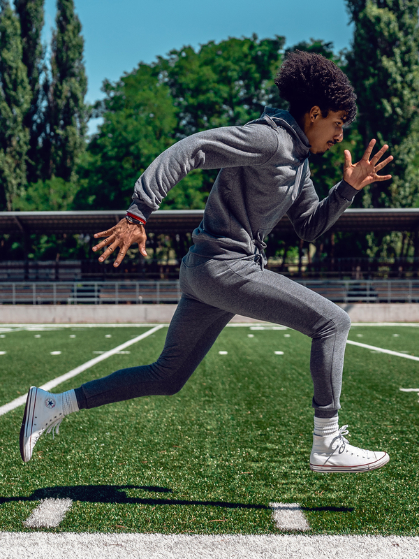 Grafitová pánská tepláková souprava s kapucí Bolf D012A