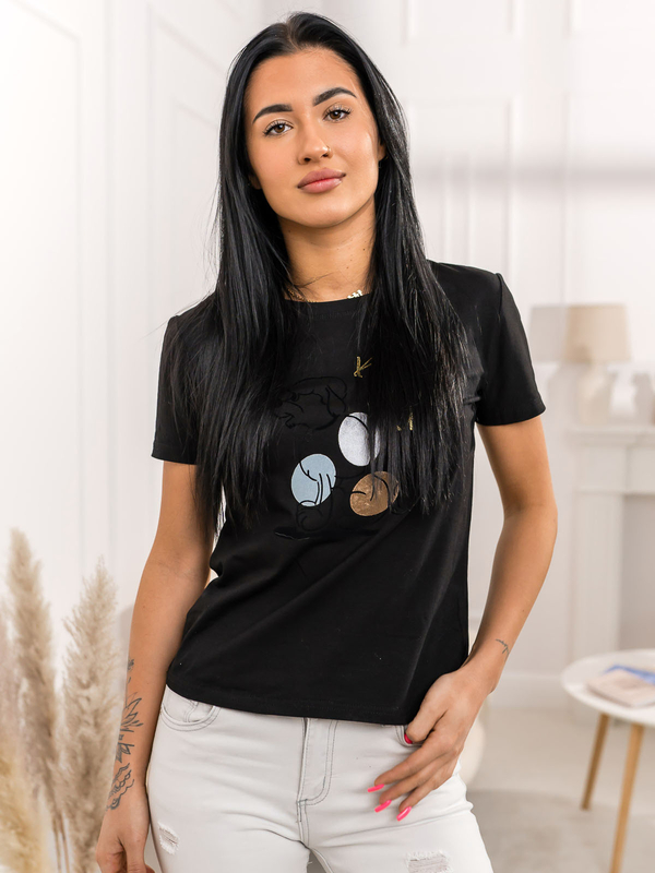 Černé dámské tričko s potiskem Bolf 95T2519