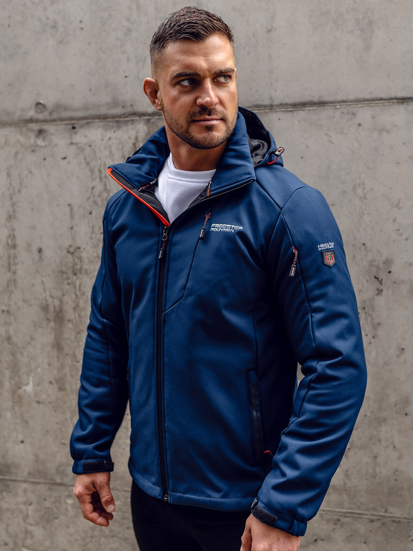 Tmavě modrá pánská softshellová bunda Bolf BK122A