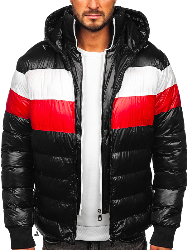 Černá pánská prošívaná zimní bunda Bolf 6592