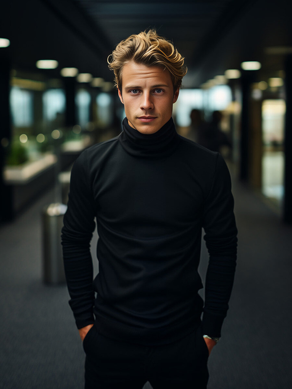 Černý pánský rolák basic Bolf 145347A2-1