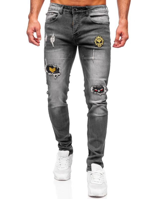 Grafitové pánské džíny slim fit Bolf MP0167G