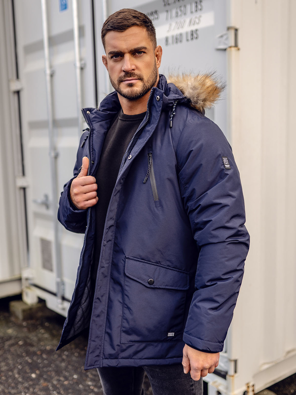 Inkoustová pánská zimní bunda parka alaska Bolf WX032DA