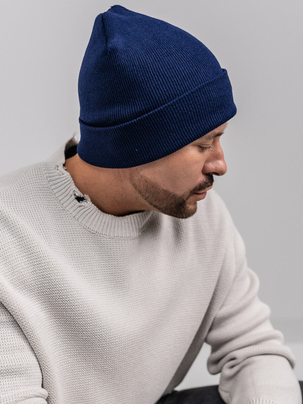 Tmavě modrá pánská zimní čepice Bolf YW09004M