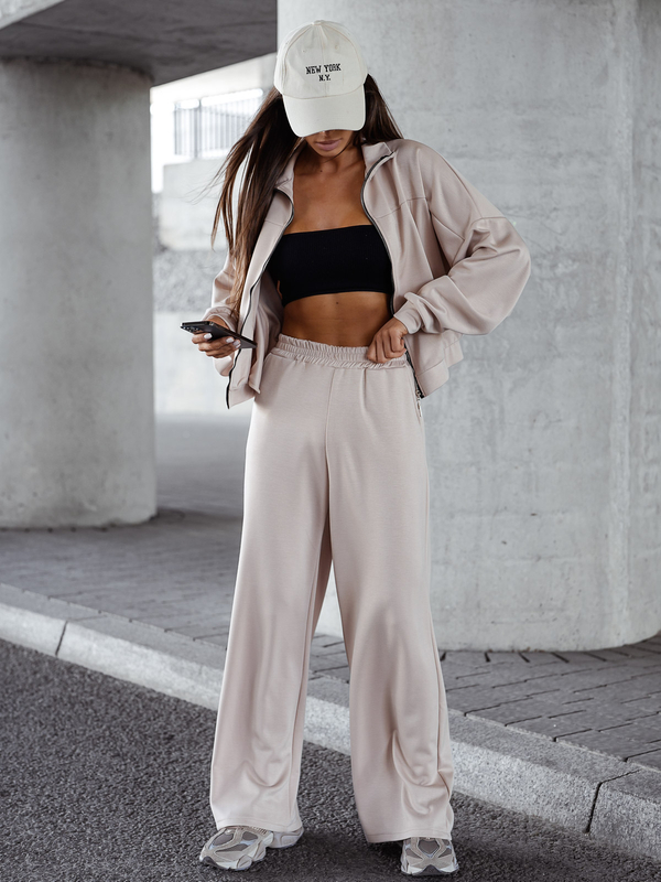 Dámský dvoudílný komplet rozepínací béžový Bolf 821109