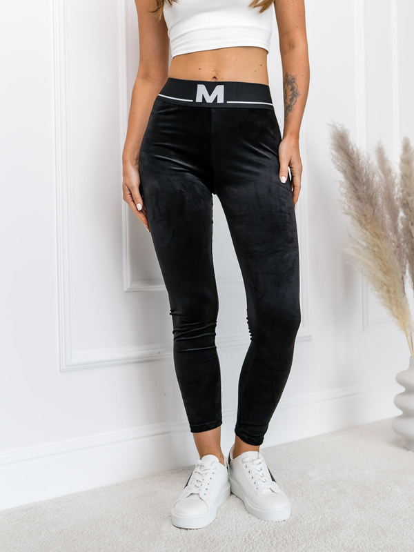 Černé dámské velurové džínové legíny Bolf W7577