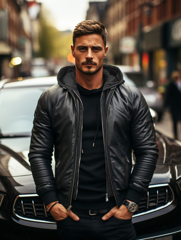 Černý pánský koženkový bomber Bolf 11Z8004