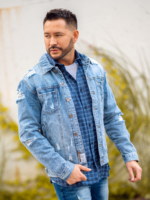 Blankytná pánská džínová bunda Bolf MJ501BC