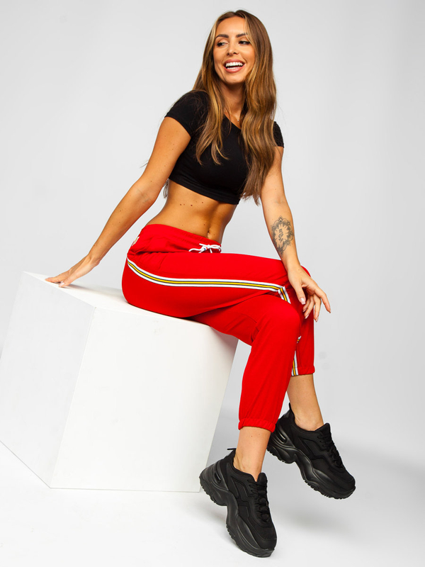 Červené dámské tepláky Bolf YW01020B