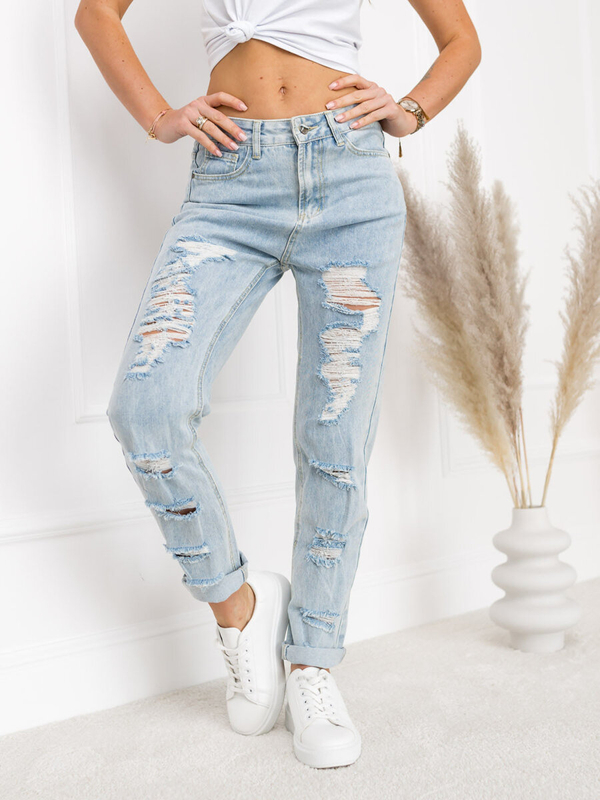 Modré dámské džíny Mom Fit Bolf L-3011