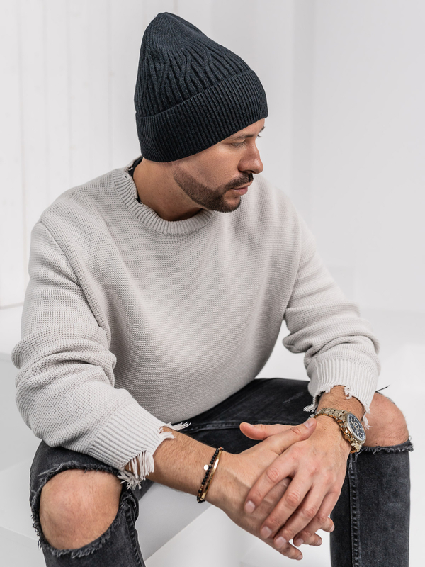 Černá pánská zateplená zimní čepice Bolf 387070