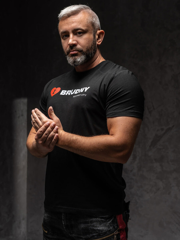 Černé pánské tričko s potiskem Igor Špinavý Bolf 02