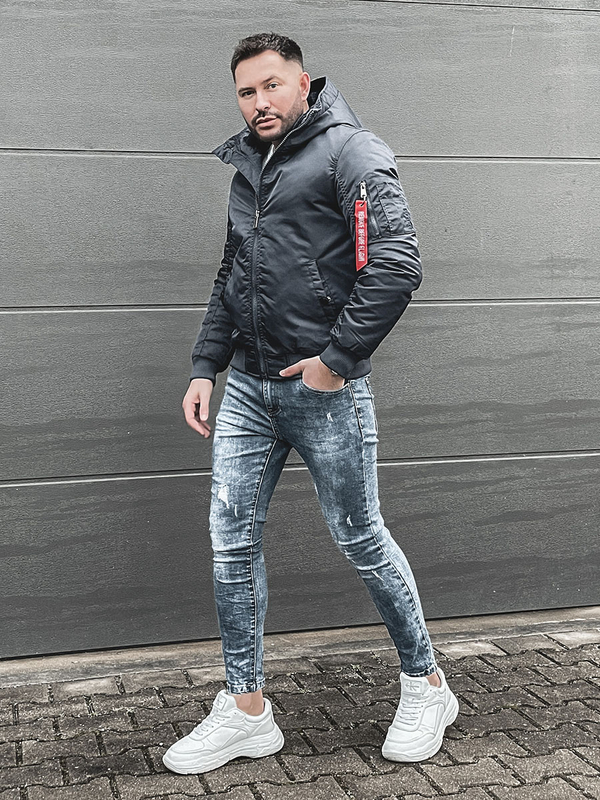 Tmavě modrá pánská zimní bunda Bolf 2120