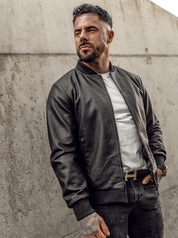 Černá pánská koženková bunda bomber Bolf 3A65A