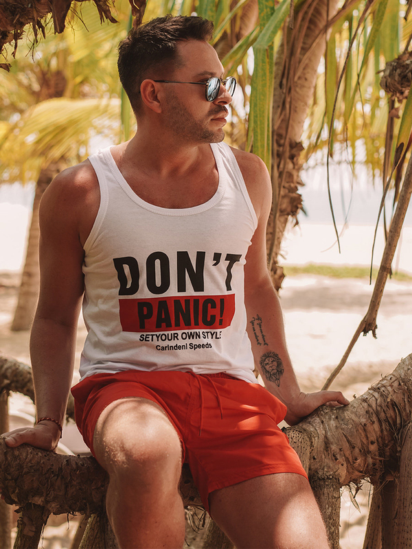 Bílé pánské tank top tílko s potiskem Bolf 14854A