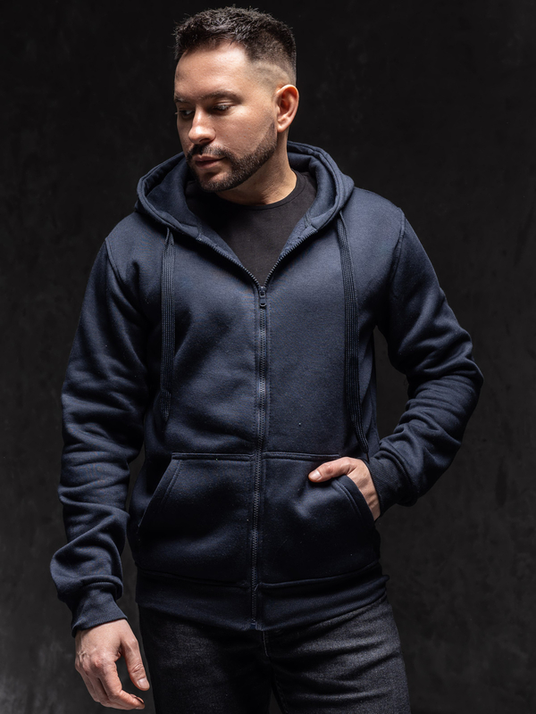 Antracitová pánská mikina na zip s kapucí Bolf 2008A1