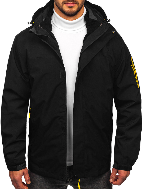 Černá sportovní pánská jarně-zimní bunda 2v1 Denley 5M3263