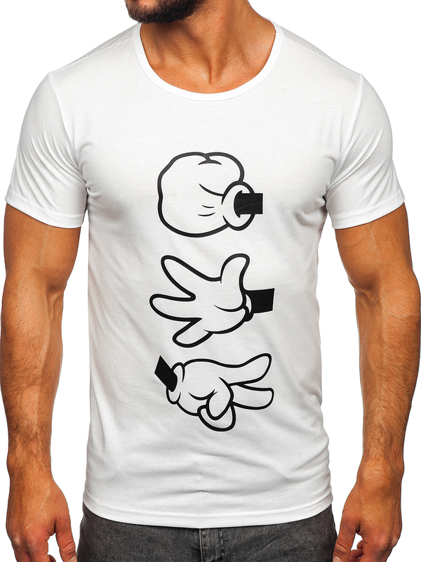 Bílé pánské tričko s potiskem Bolf KS1997