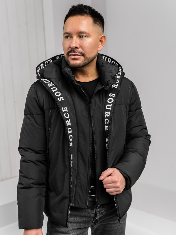 Černá pánská zimní bunda Bolf 22M330A1