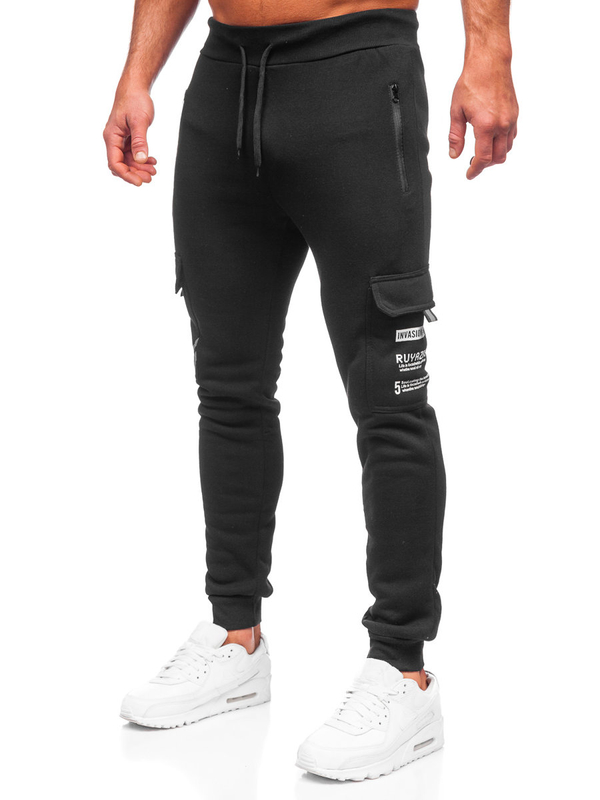 Černé pánské zateplené jogger kapsáčé Bolf HW2207