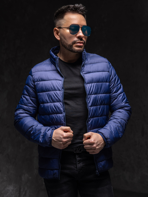 Tmavě modrá pánská prošívaná přechodová bunda Bolf LY33A1