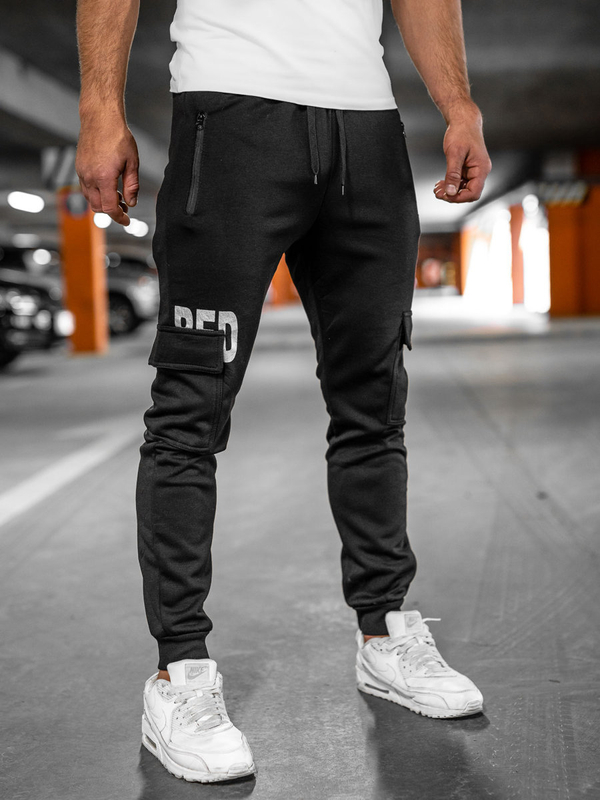 Černé pánské jogger kapsáčé Bolf HM2176