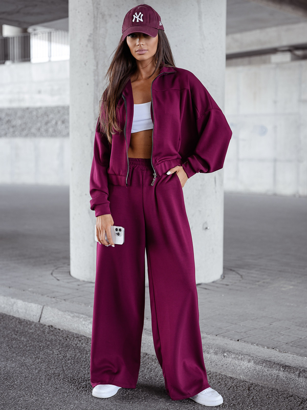 Dámský dvoudílný komplet rozepínací bordó Bolf 821109