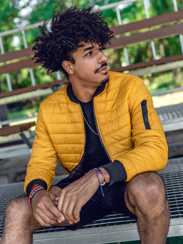 Kamelový pánský prošívaný přechodový bomber Bolf MY-02