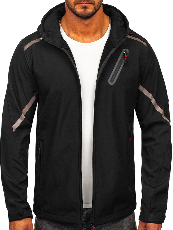 Černá pánská přechodová softshellová bunda Bolf HSS037