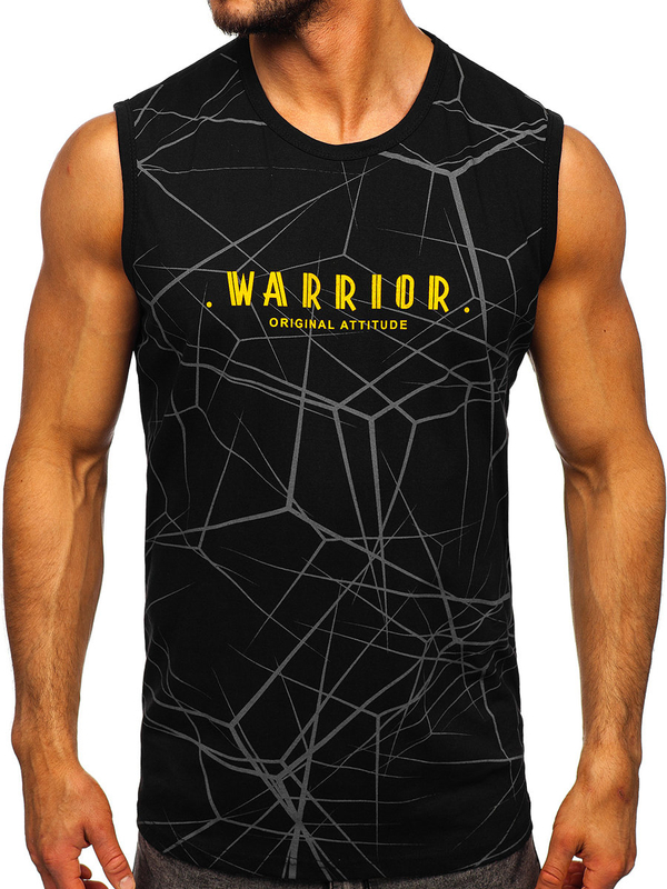 Černé pánské tílko s potiskem tank top Bolf 14813