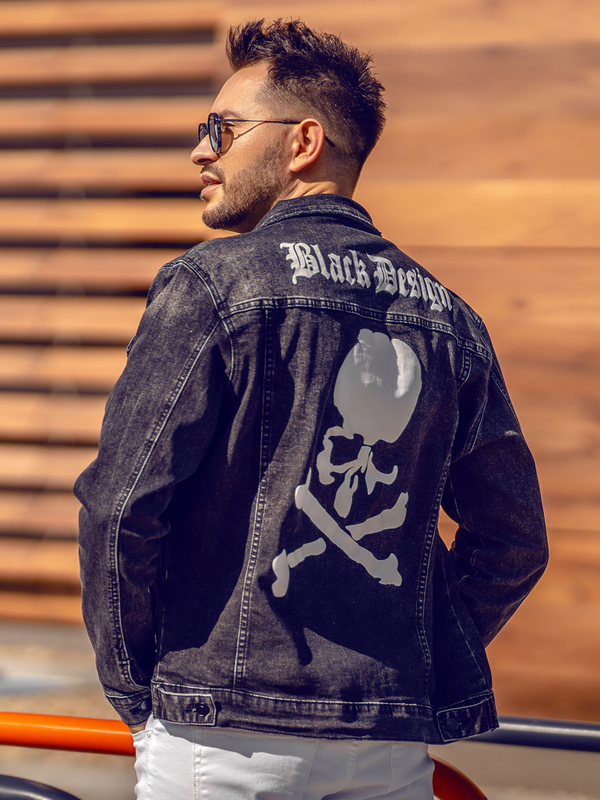 Černá pánská džínová bunda Bolf XSF78268