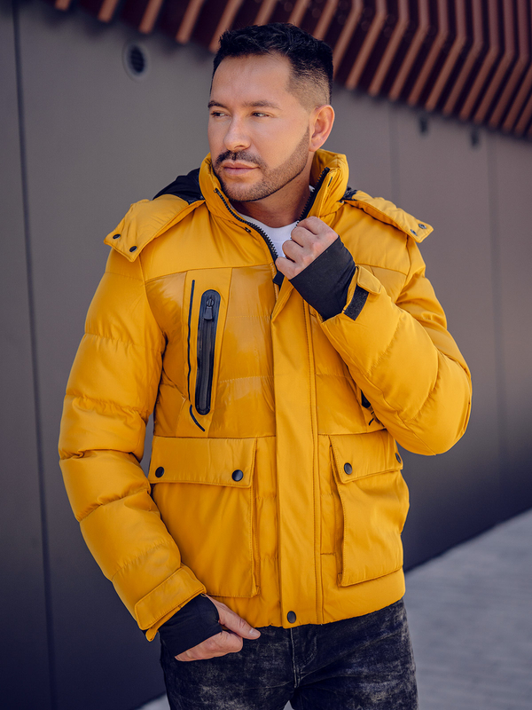 Kamelová pánská prošívaná zimní bunda Bolf 99527A